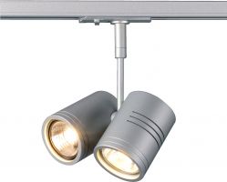 Bima II lamp head for 1-phase track, silver grey