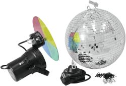 Mirror ball set 30cm with pinspot
