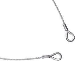 Steel rope 1000x4mm silver with thimble