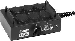 Showtec BO-6-PG  6 Schuko's with cable nut, 16A max.