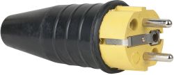 Showtec Rubber Schuko 230V/240V CEE7/VII Connector Male  Yellow