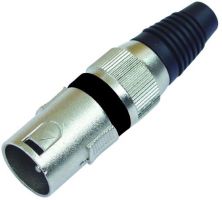 XLR-plug short,black,3-pins,metal/10 pcs