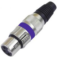XLR-socket short,blue,3-pin,metal/10 pcs