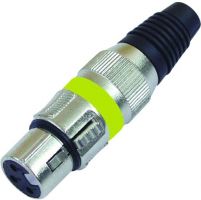 XLR-socket short,yellow,3-pin,metal/10 pc