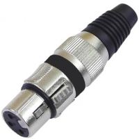 XLR-socket short,black,3-pin,metal/10 pcs