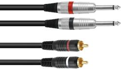 Cable KC2-10 2x6,3 plug mo/2xRCA 1 m