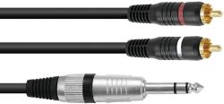 Cable AL-15 6,3 plug stereo/2x cinch 1,5m
