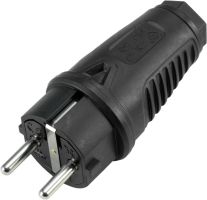 Black rubber electric plug, prof. version