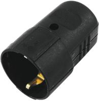 Black plastic electric socket