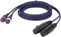 DAP FL25 - 2 RCA Male L/R > 2 XLR/F 3 p.  1,5 m