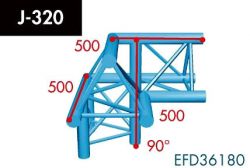 X3K-30/H (heavy duty) J-320 3-way corner 90�, apex up, left