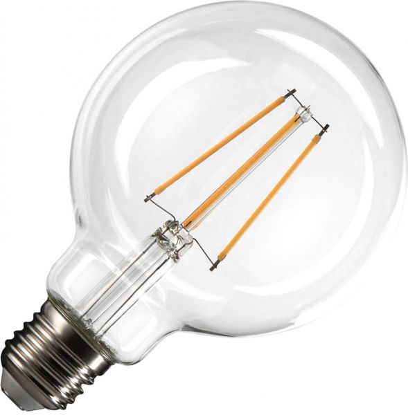 SLV G95 E27, LED Leuchtmittel transparent 7,5W 2700K CRI90 320°