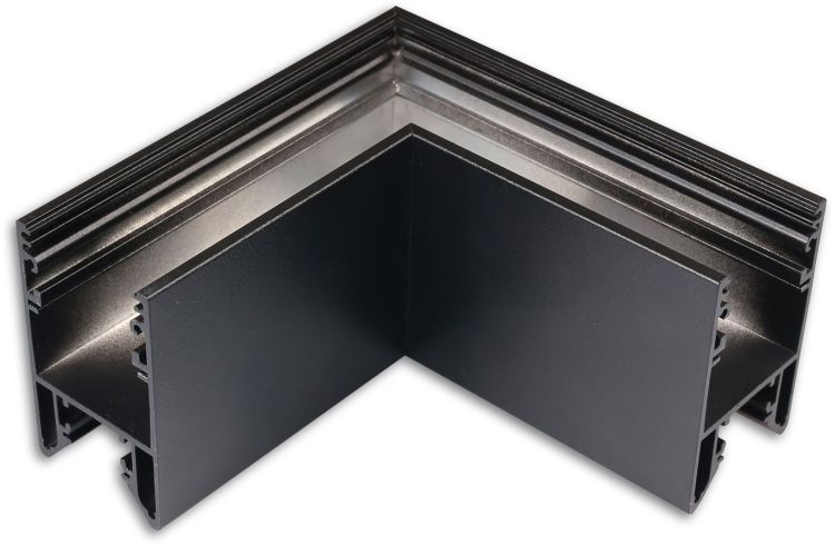 ISOLED HALON 90° Eck, geschweißt, 120x120mm, schwarz RAL 9005, exkl. Cover