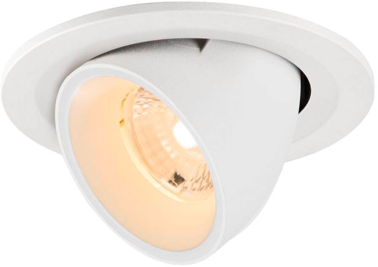SLV NUMINOS® GIMBLE S, Deckeneinbauleuchte, 2700 K, 40°, IP20, rund, weiß
