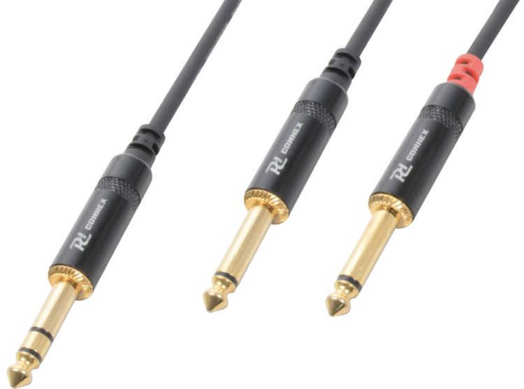 PD-Connex CX76-09 Kabel 6,3 Stereo – 2x6,3 Mono 0,9 m