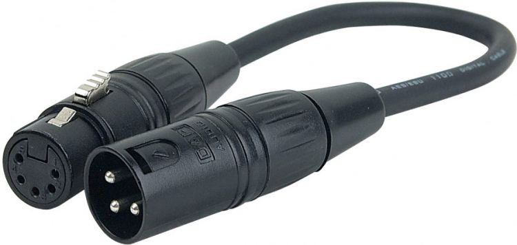 DAP 3 pin XLR Male zu 5 pin XLR Female  25 cm