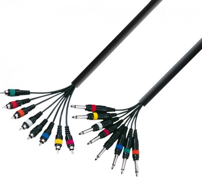 Adam Hall Cables K3 L8 PC 0300 Multicore Kabel 8 x 6,3 mm Klinke mono auf