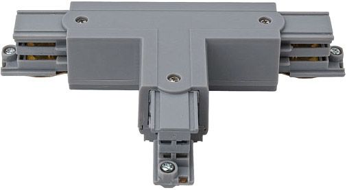 Left T-Connector, with power entry  Silver (RAL9006)