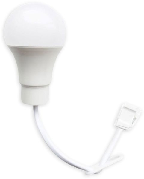 ISOLED Baufassung E27 SET mit Federklemme, Öse und fix montierte LED bulb 9W, warmweiß