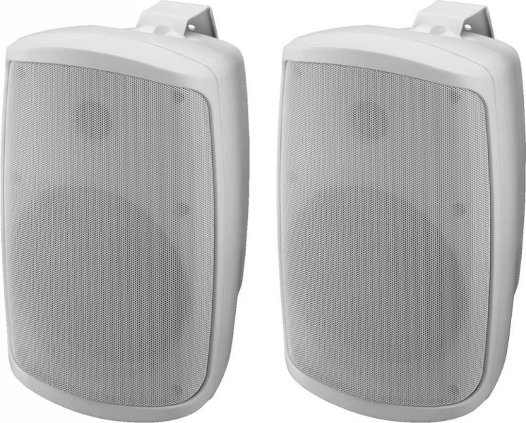 MONACOR WALL-06SET/WS Active 2-way stereo speaker system, 2 x 30 W
