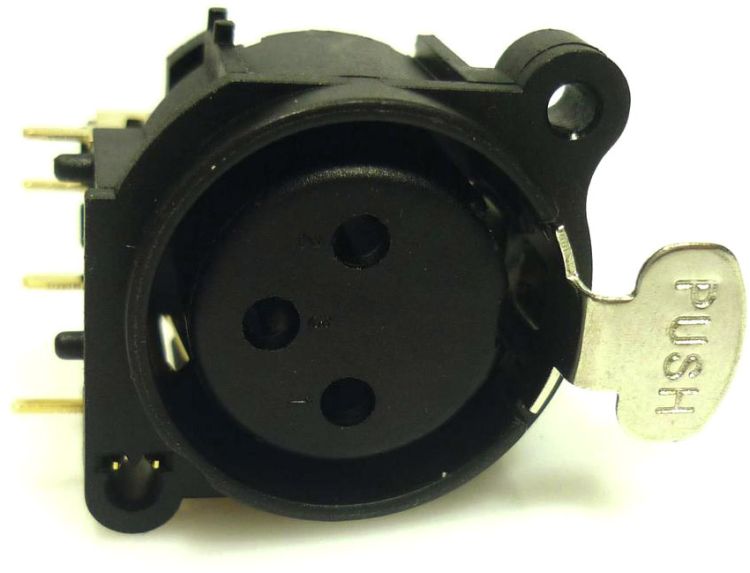 Einbaubuchse XLR 3-Pol 4-Pins gebogen