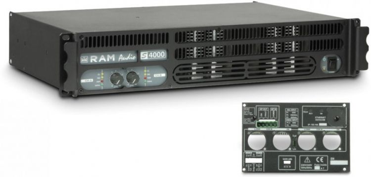 Ram Audio S 4000 GPIO PA Endstufe 2 x 1950 W 2 Ohm inkl. GPIO-Modul