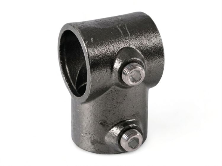 Riggatec Rohrverbinder T-Stück kurz für 48,3 mm Rohr in Schwarz