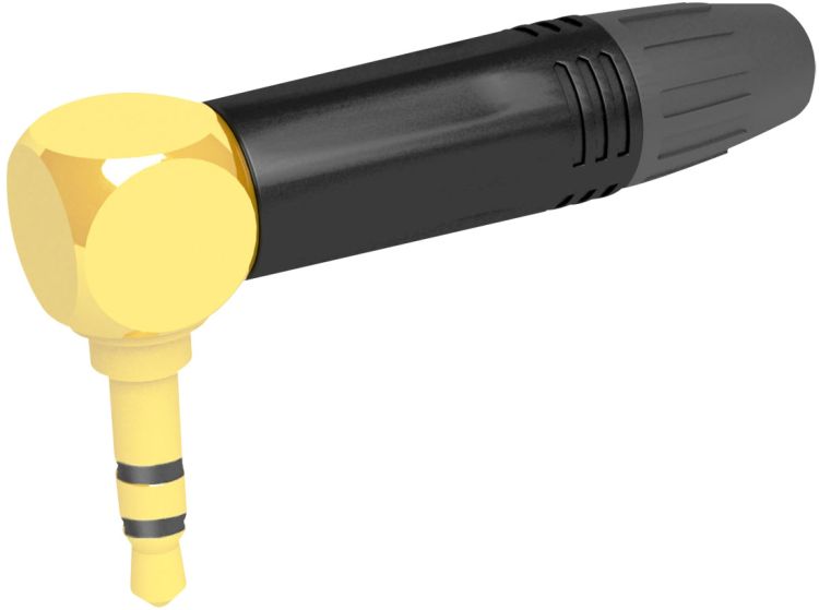 Seetronic Jack Plug 3.5 mm Stereo - 90° Vergoldete Kontakte - schwarzes Gehäuse