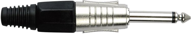 DAP 6.3 mm. Klinkeverbinder Mono, Nickel /Endkappe Schwarz
