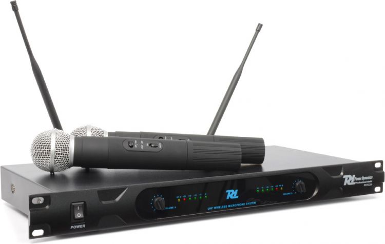 Power Dynamics PD722H 2-Kanal-UHF-Funkmikrofonsystem mit 2 Mikrofonen