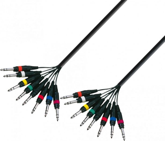 Adam Hall Cables K3 L8 VV 0500 Multicore Kabel 8 x 6,3 mm Klinke stereo au