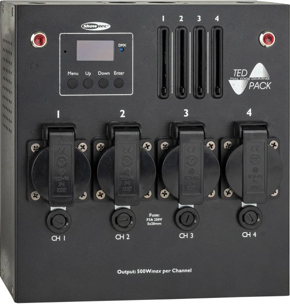 Showtec TED Pack LC 4-Kanal Dimmerpack mit lokaler Steuerung