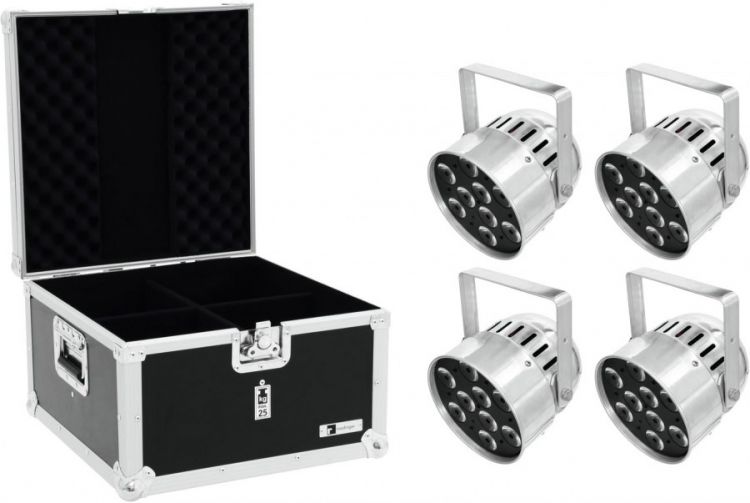 EUROLITE Set 4x LED PAR-56 HCL Short sil + EPS Case