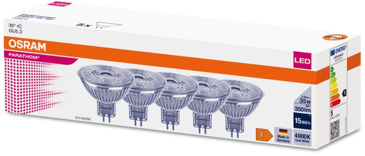 5er Set OSRAM PARATHOM® MR16 35 36 ° 3.8 W/4000 K GU5.3