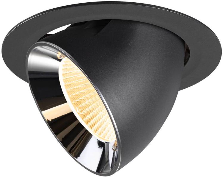 SLV NUMINOS® GIMBLE XL, Deckeneinbauleuchte schwarz/chrom 3000 K 40°