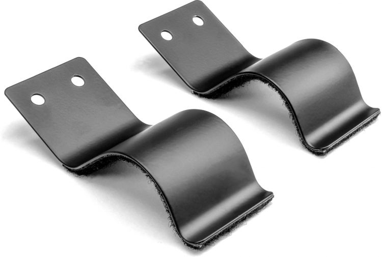 Adam Hall Hardware 87999 - 2 x schwarze Befestigungsklammern 95 x 40 mm für Rohre, Beine etc.