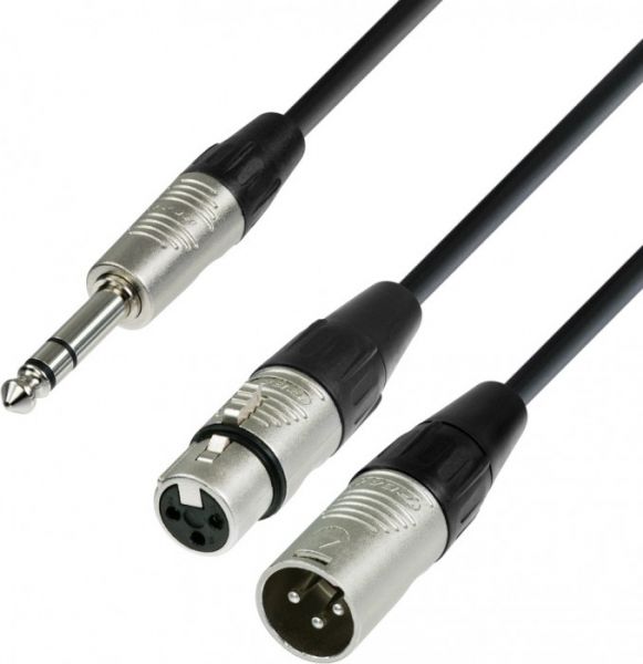 Adam Hall Cables K4 YVMF 0300 Audiokabel REAN 6,3 mm Klinke stereo auf 1 x