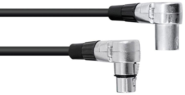OMNITRONIC XLR Kabel 3pol 3m 90° sw