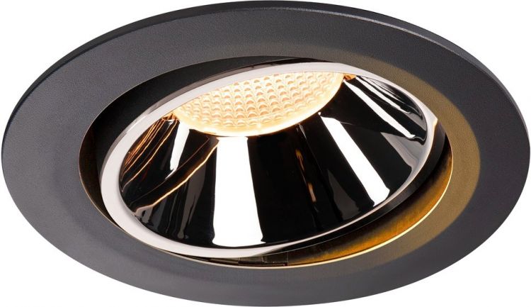 SLV NUMINOS® MOVE DL XL, Indoor LED Deckeneinbauleuchte schwarz/chrom 2700K 40° dreh- und schwenkbar