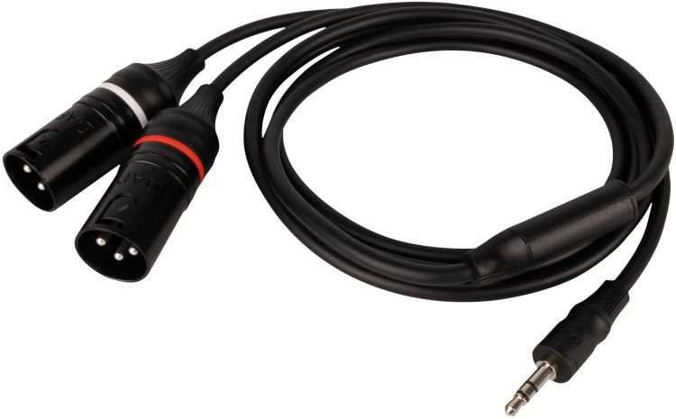 DAP-Audio FL120 – Stereo-Miniklinkenstecker (männlich) auf 2 XLR/M 3P, 1,5 m, 150 cm