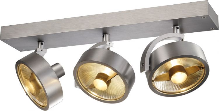 SLV KALU 3 QPAR Deckenleuchte, alu-gebürstet, ES111, max. 3x75W