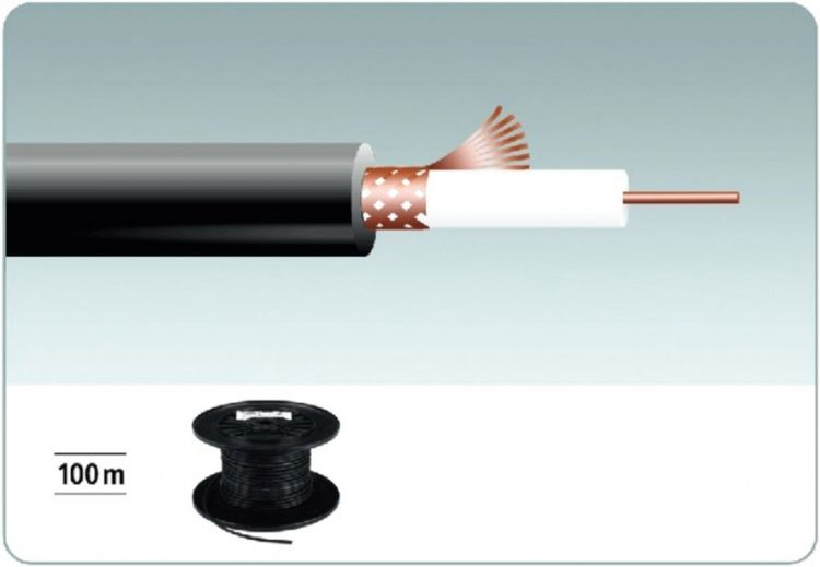 MONACOR VCC-100/SW Koaxialkabel, 100m