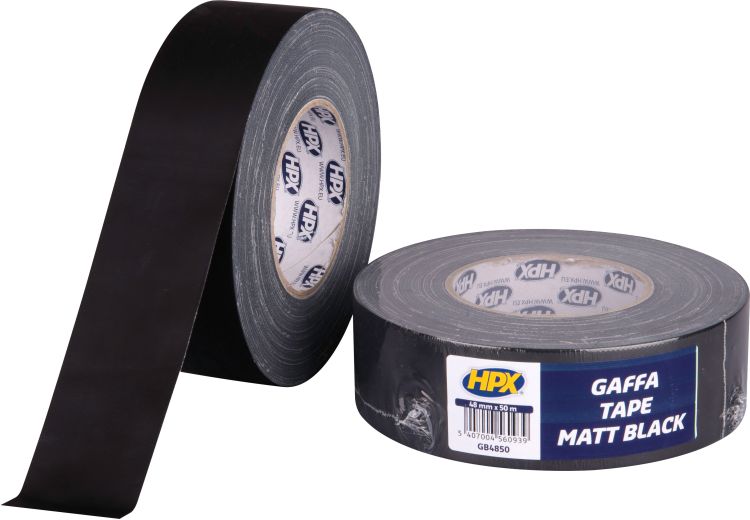 HPX Gaffer Tape Schwarz, matt, 48 mm x 50 m