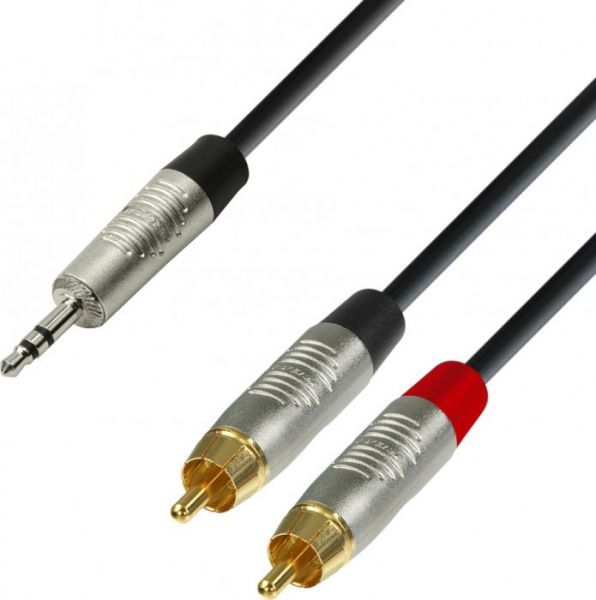 Adam Hall Cables K4 YWCC 0300 Audiokabel REAN 3,5 mm Klinke stereo auf 2 x