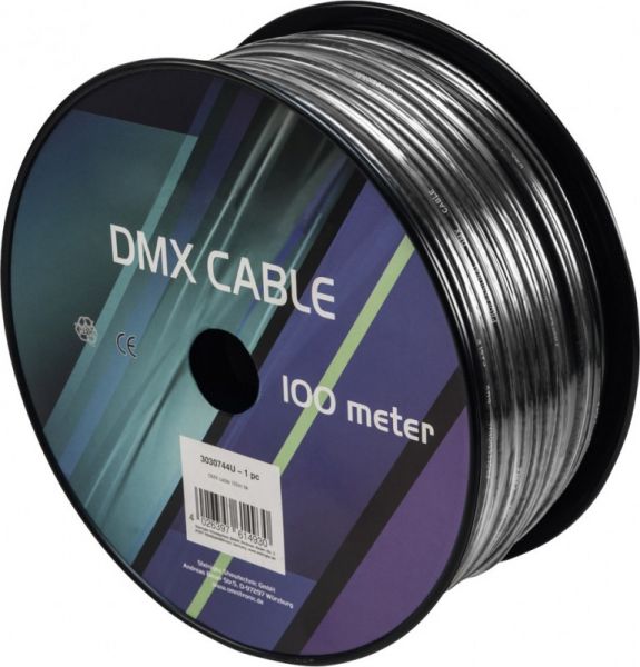 EUROLITE DMX Kabel 2x0,22 100m sw