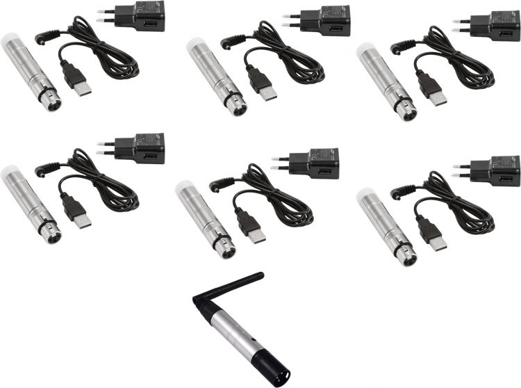 EUROLITE Set QuickDMX 1x Sender + 6x AKKU Empfänger