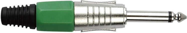 DAP 6.3 mm. Klinkeverbinder Mono, Nickel/ Endkappe Grün