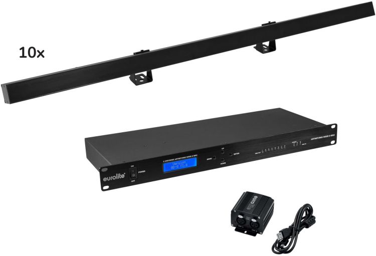 EUROLITE Set 10x LED PR-100/32 Pixel DMX Rail sw + DMX Software