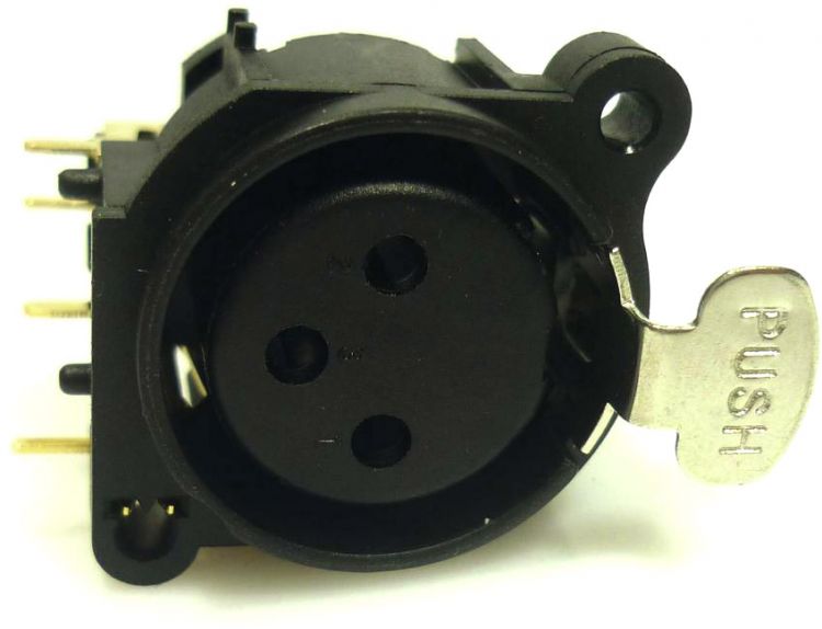 Einbaubuchse XLR 3-Pol 4-Pins gebogen