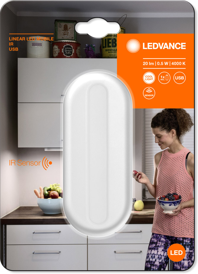 LEDVANCE Linear Edge Unterbauleuchte, 30 Cm, RGBW & Dimmbar – Mit Fernbedienung, IP20, Schwarz, 8 W, 3000 K Warmweiß